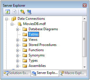 Figure 02: Utilisation de la fenêtre Server Explorer